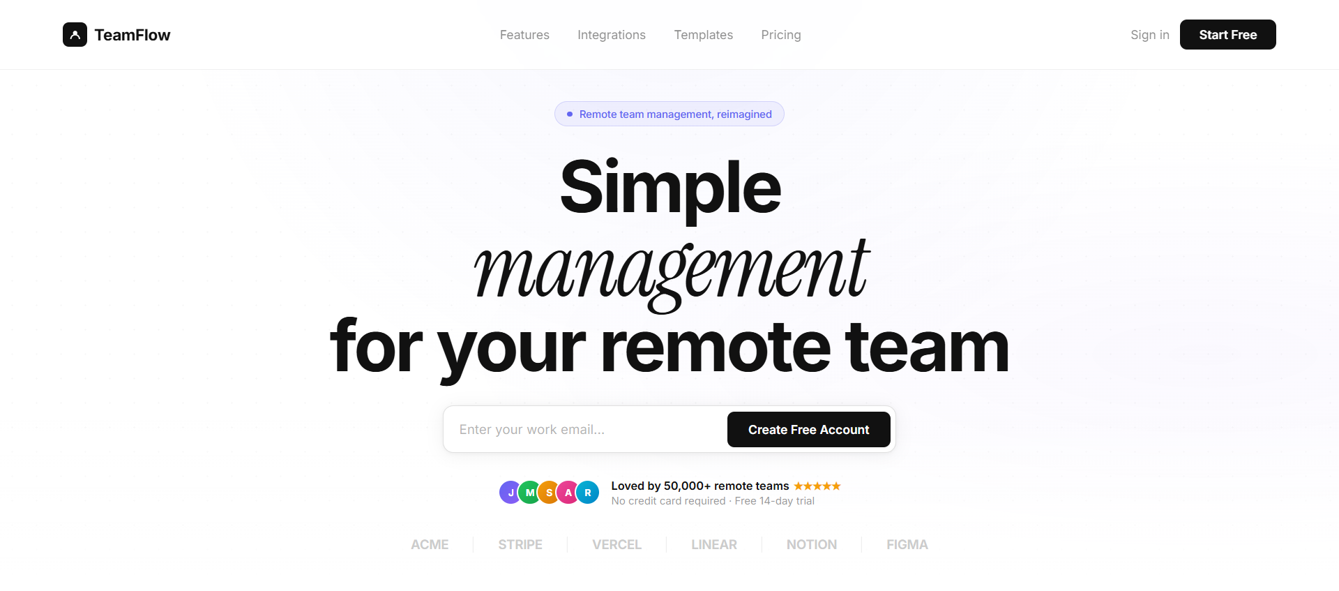 SaaS Hero , Minimalist, Flipped Video Background, Email CTA & Staggered Entrance